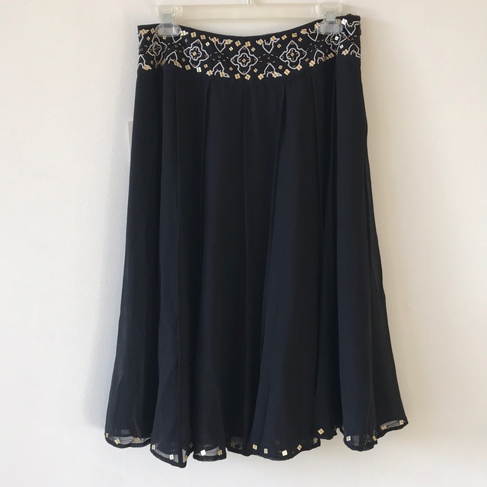 Pleated with Beaded Waist Skirt